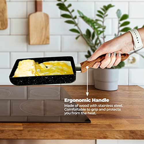 Miniatura 3 de Yumomnom Tamagoyaki Pan - Utensilios De Cocina Japoneses Antiadherentes Para Huevos, Sartén Rectangular Para Tortillas Y Rollos - Accesorios De Cocina Sin Tapa