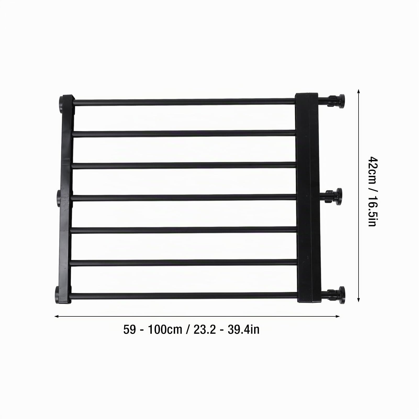 Cancello di Sicurezza Cani e Gatti in Acciaio al Carbonio Espandibile 59-100cm, Installazione Senza Foratura, Altezza 42cm, Barriera Protezione Porta per Cuccioli e Animali Domestici