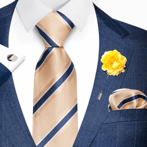 Image of joy alice 70 Colors Ties Set Men Mixed Color Necktie Handkerchief Cufflinks Brooch 3.15 Formal
