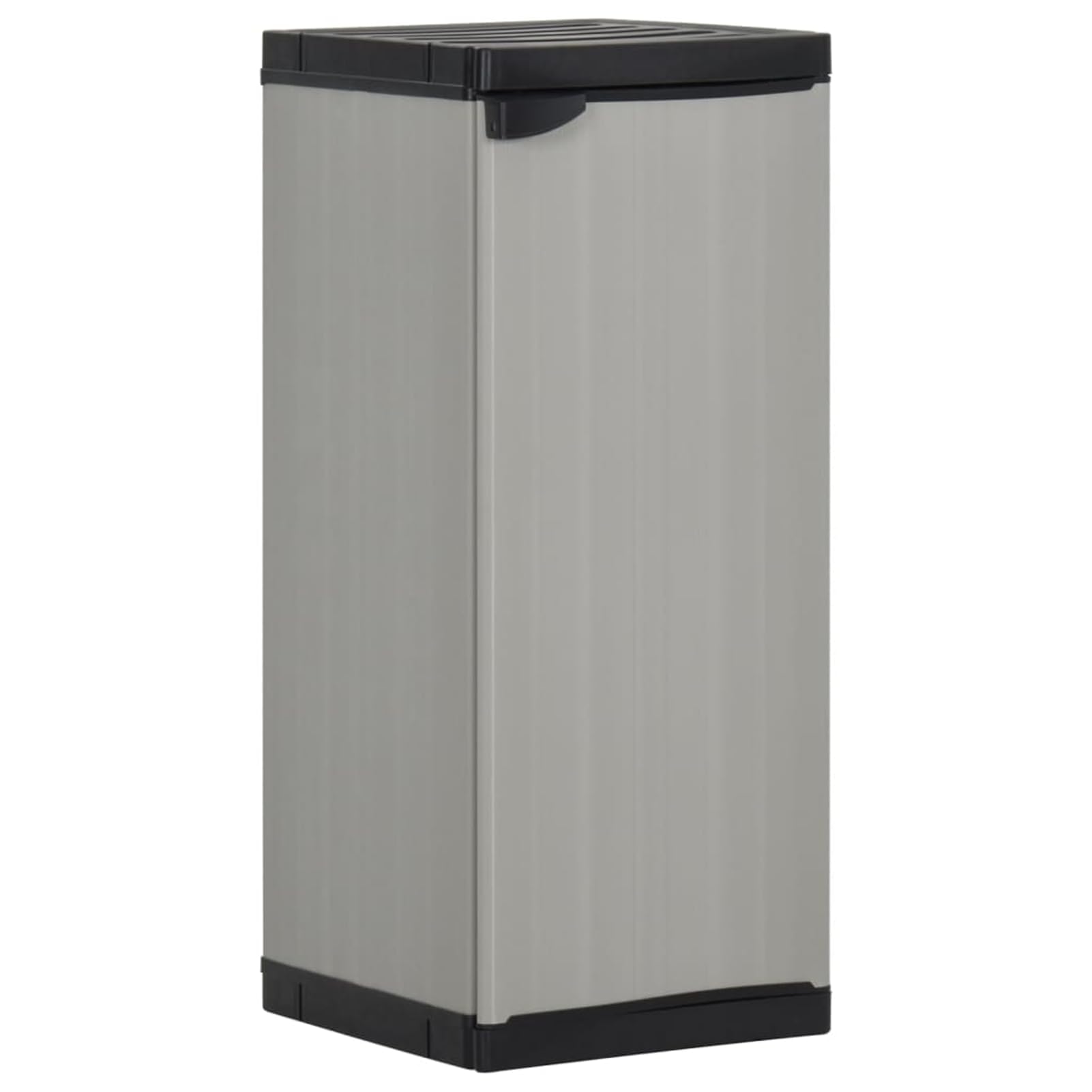 Gecheer Garden Storage Cabinet with Shelf, PVC and PP Outdoor Cabinet, Grey and Black 35x40x85 cm, for Garden Patio Balcony 340982