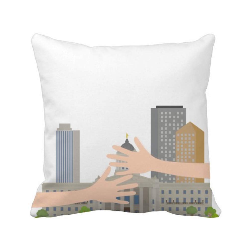 Coussin de cou Canada batiments de la ville aux finitions et textile premium