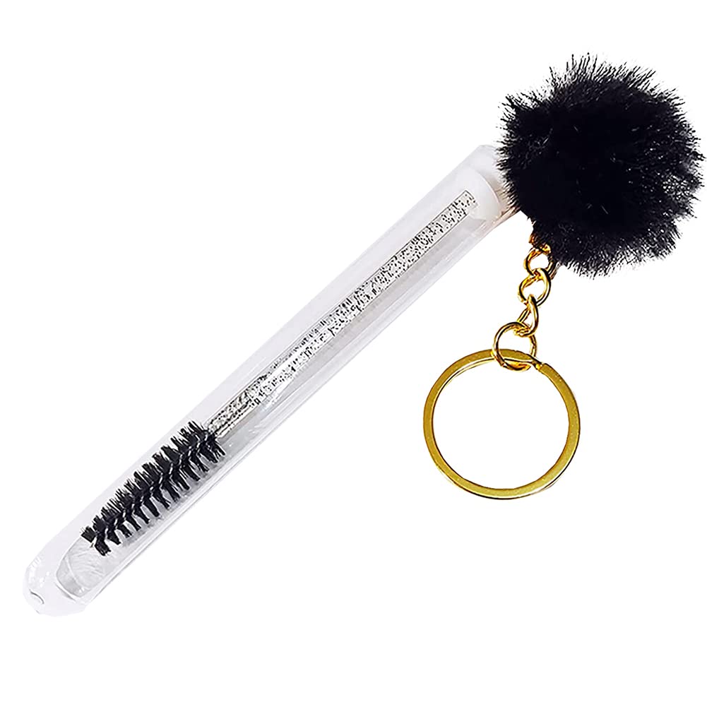 10pcs Eyelash Spoolies Brush Tube Keychain Eyebrow Brush Mascara Wand Brush Eyelash Lash Brush For Eyelash Extensions