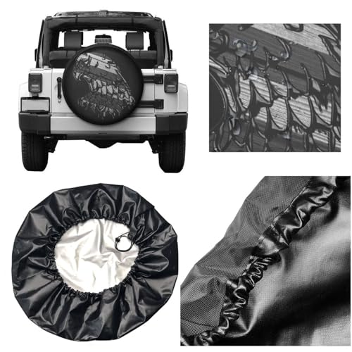 Image of Custom Spare Tire Cover Waterproof Dustproof, Customized Whell Tire Cover with Personalized Photo Text Logo, Customize Wheel Tire Protector for Jeep SUV Truck, Fits For Tire Diameter 23.6 inch-27 inch