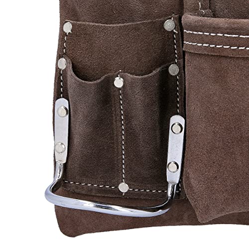 TOUGH MASTER Belt Tool Pouch, 3 Multi Pockets Suede Leather Nail Work Pouch, DIY Organiser for Builders, Carpenters, Gardeners, Electricians, Brown, 25 X 29cm, TM-318SP 8 TOUGH MASTER Belt Tool Pouch, 3 Multi Pockets Suede Leather Nail Work Pouch, DIY Organiser for Builders, Carpenters, Gardeners, Electricians, Brown, 25 X 29cm, TM-318SP - Image 8