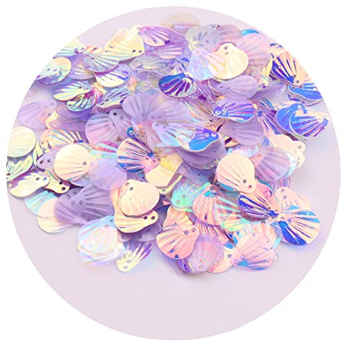 Haibinsuo Paillettes Pratiques résistant à l'usure Hologramme Paillettes de Coquillage avec Trou Pourpre Cover