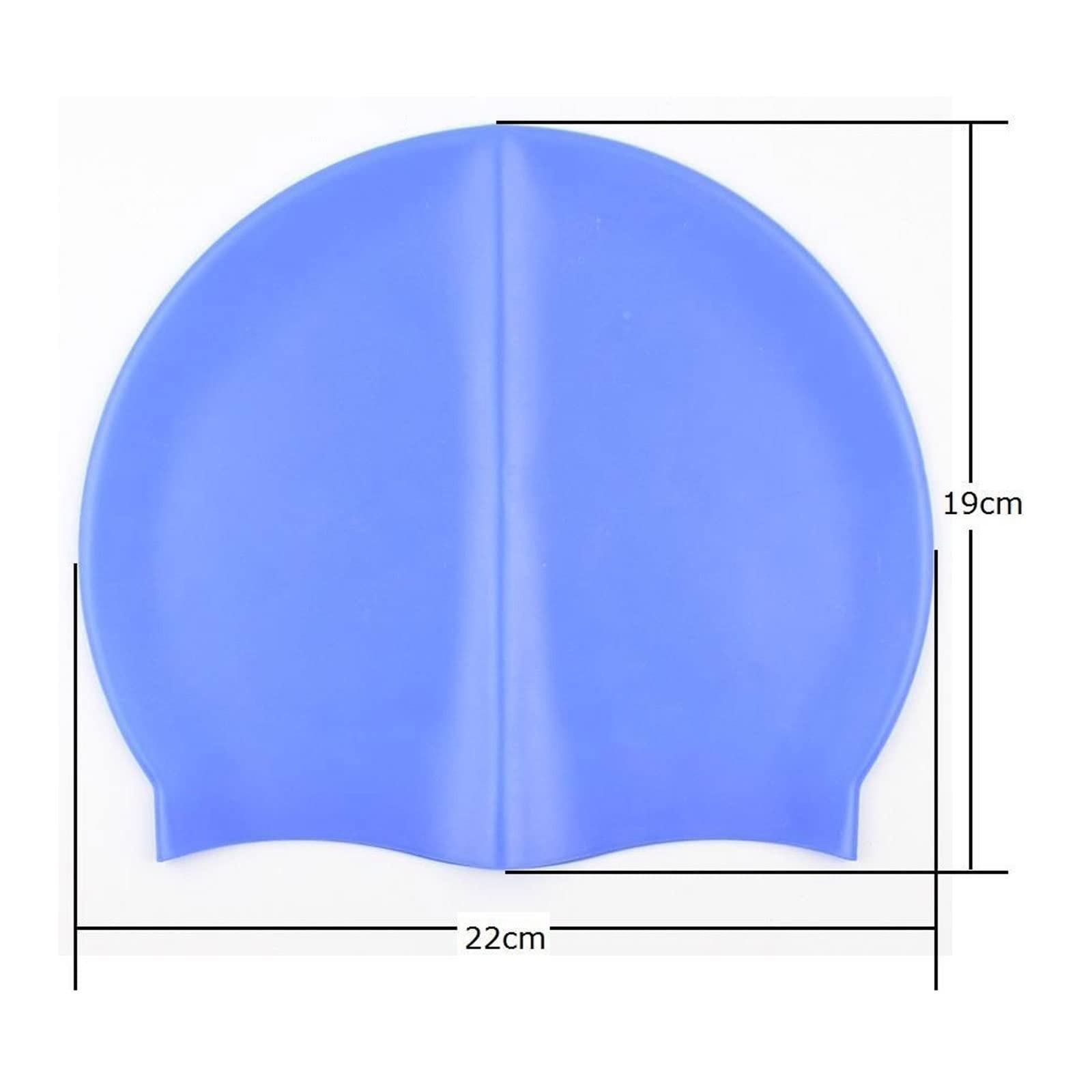 Cuffia da nuoto per donne e uomini, impermeabile, flessibile, in gel di silicone, per proteggere i capelli lunghi, per adulti e bambini