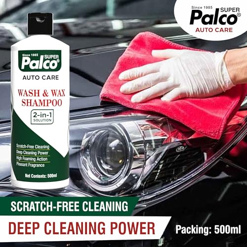 Image of PALCO Dashboard & Leather Car Polish 100ml, Wash and Wax Car Shampoo 500ml, Exterior & Interior Cleaner 500ml Each, Tyre Shinner 200ml, Available Microfiber Cleaning Cloth, Car Cleaning Kit