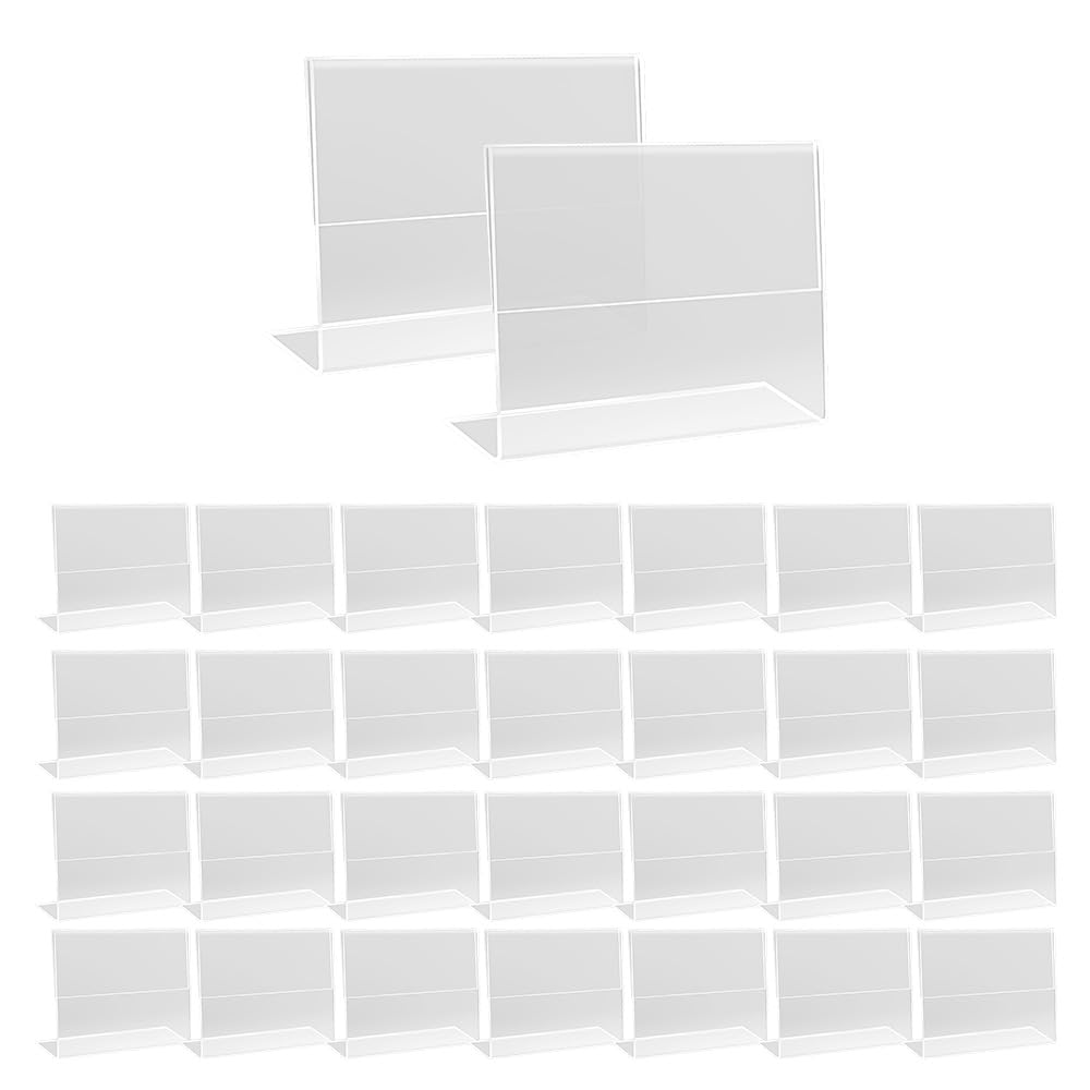 UMCHU 30 pcs Transparent Sign Display Holder, for Home, Supermarket, Hotel