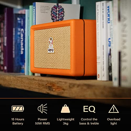 Image of Orange Box - Portable Bluetooth Speaker Delivering Studio Audio Sound, 15M Range, 50W RMS Power, Long Battery Life, iOS & Android Connectivity - Great for Picnics, Festivals, BBQs and Holidays