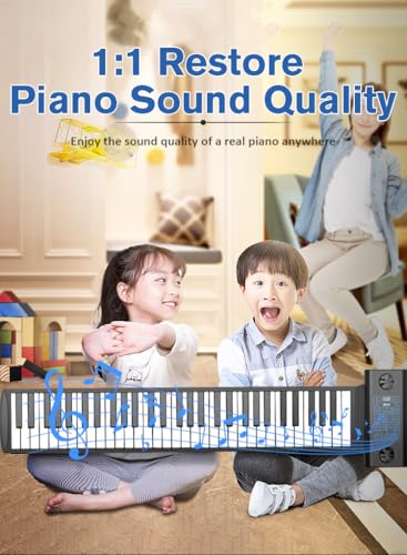 Clavier de Piano Enroulable, Pianos numériques 88 Touches avec pédale de Sustain, Support USB/MIDI/BT, Double Haut-parleurs intégrés, Piano électronique Rechargeable pour débutants, Enfants - Les Beatles, Paul McCartney, John Lennon, RIngo Starr, George Harrison Clavier de Piano Enroulable, Pianos numériques 88 Touches avec pédale de Sustain, Support USB/MIDI/BT, Double Haut-parleurs intégrés, Piano électronique Rechargeable pour débutants, Enfants – Image 5
