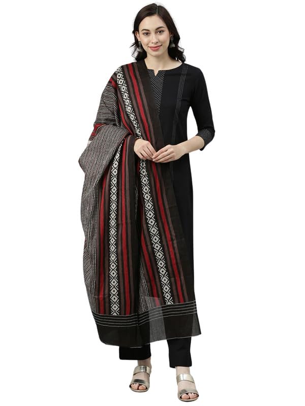 Image of Vaamsi Women's Cotton Regular Palazzo and Dupatta Set