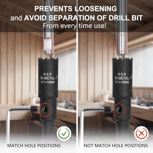 Image of 5 /8 Inch Hole Saw with 9.1mm Triangle Shank Arbor, JTemgle Bi-Metal Hole Saw Heavy Duty Hole Cutting Tool for Cornhole Boards, Recessed Lights, Wood, Plastic, Drywall & Soft Metal