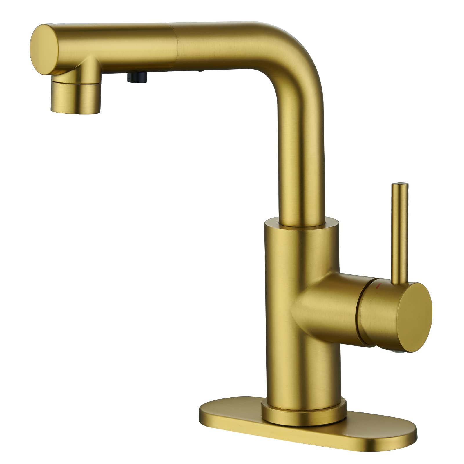 CREASink Faucet, Gold Kitchen Faucets with Pull Down Sprayer, Bathroom Sink Faucets Mini Bar Prep Faucet Single Handle 3 or 1 Hole Utility Faucet Laundry Outdoor Tap