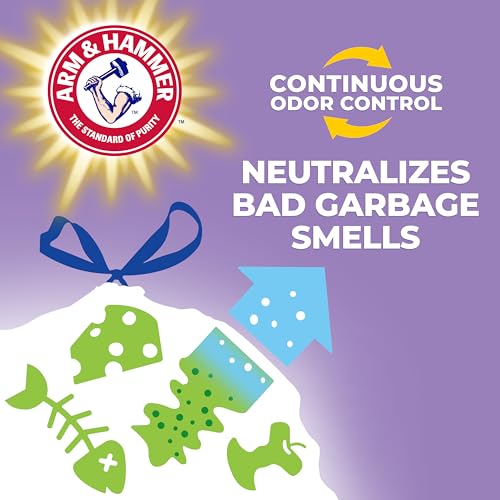 Image of Hefty Ultra Strong Signature Scents 13 Gallon Trash Bags, Lavender Vanilla Bliss Scent, Tall Kitchen Trash Bags with 25% More Scent Technology, White, 80 Count