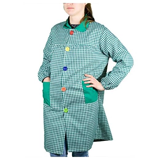 KLOTTZ - BABI PROFESORA CUADROS BATA ESCOLAR mujer color: VERDE talla: S/M