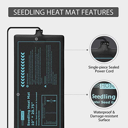 VIVOHOME 20W Waterproof Seedling Heat Mat for Seed Starting Propagation and Increase Germination Success 10 Inch x 20.75 Inch MET Safety Standard Certified - Image 3