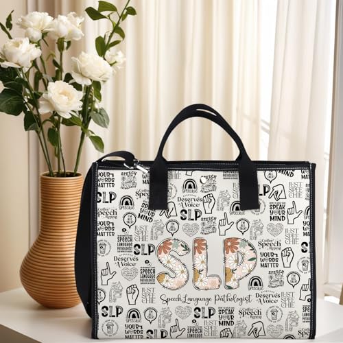 Bolso Tote de Lona para Terapeutas del Habla SLP miniatura 3