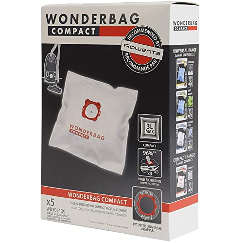 Wonderbag Lot de 5 sacs compacts pour aspirateur (papier, 3 litres, légers, 150 g, 5 pièces)