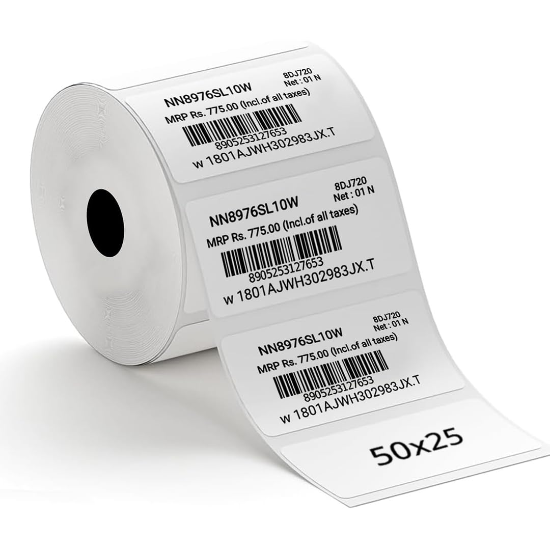 Everycom 2x1 inch (50x25mm) Direct Thermal Label Sticker Roll – 1000 Labels per Roll - Pack of 1 Roll