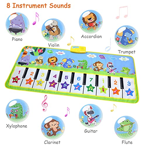 NEWSTYLE Muziek Piano Mat voor Kinderen, Kinderen Touch Spelen Toetsenbord Muzikaal Tapijt Piano Vloermat Dansmat… - Image 4