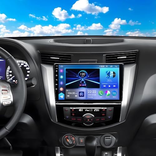 4G+64G Android 14 Car Stereo Radio GPS NAV for Nissan Navara NP300 2015-2018 10 Inch w/Wireless Carplay & Android Auto Car Stereo FM/RDS Radio Receiver AHD Rearview Cam Mirror Link Split Screen SWC