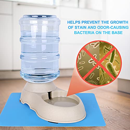 Pawzone-Automatic-Cat-Water-Dispenser-With-Pet-Food-Rubber-Mat-For-Small-Medium-Dog-Pets-Puppy-Kitten-Big-Capacity-15-Gallon-Blue