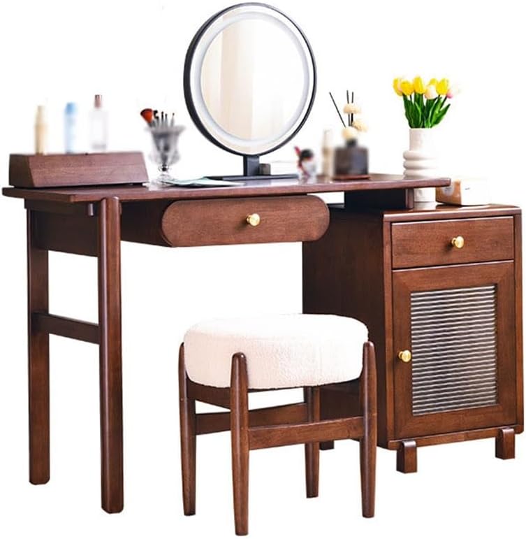 Makeup Table Storage Cabinet Bedroom Solid Wood Dressing