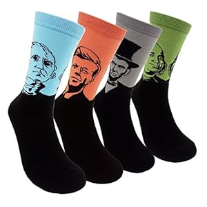 HSELL Mens Funny Pattern Dress Socks Novelty Crazy Pop Design Cotton Socks Gifts for Men