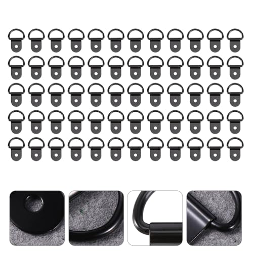Image of 60pcs Black d Ring Hooks D-Ring Parts for Picture Hanging Rustless Fittings