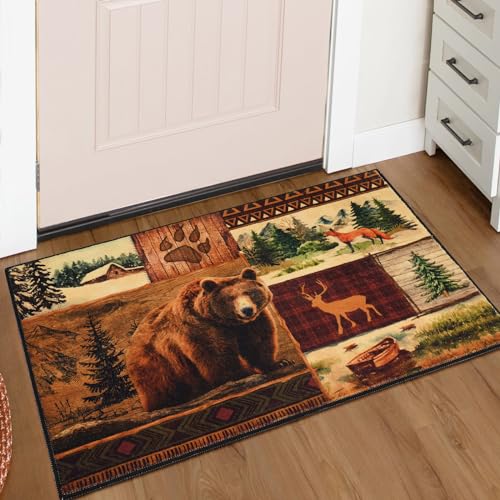 Aspmizfarmhousearearug2x3entryrugnonslipwashableindoordoormatrusticlodgebearmoosedeersmallthrowrugsforentrywaykitchenvintagesoftfauxwoolfloorcarpetdoorrugslowprofile Urban Country Home Decor Aspmiz farmhouse area rug 2×3 entry rug non slip washable indoor door mat rustic lodge bear moose deer small throw rugs for entryway kitchen vintage soft faux wool floor carpet door rugs low profile urban country home decor
