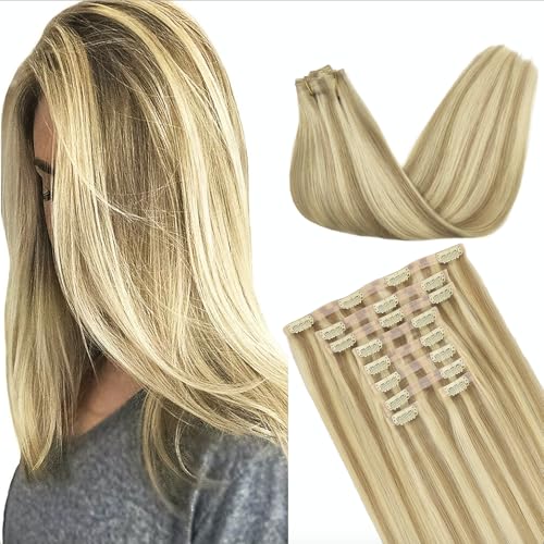 Image of GOO GOO Seamless Clip in Hair Extensions Real Human Hair Remy Extensions