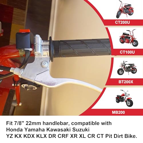 Image of 7 /8 inch 22mm Left Brake Handle Clutch Lever Perch for Coleman CT200U BT200X CT100U Predator 212 196cc 6.5HP Baja Massimo MB165 MB200 MBX10 Mini Bike CRF50 XR50 KLX110 SSR125 Pit Dirt Bike Silver
