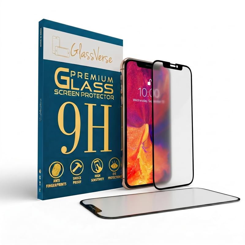 Image of GlassVerse 9H Tempered Glass For Apple Iphone XS (PACK OF 1) with Free Installation Kit. Full screen Coverage - 5.8 inch