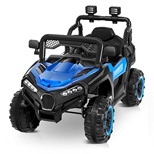 Montables, Toy niño coche eléctrico, coche eléctrico de 12 V alimentado por batería con control remoto para padres, luces LED, puertas dobles, cinturón de seguridad,...