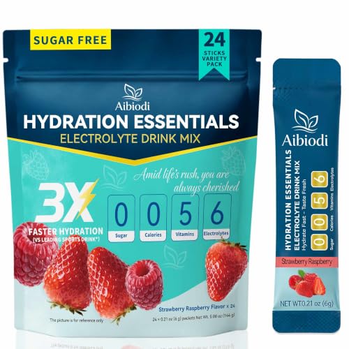 Image of Electrolytes Powder Packets - Sugar Free & Zero Calorie Liquid Daily Drink Mix - Instant Hydration & Energy Supplement with 6 Electrolytes and 5 Vitamins, Keto Friendly & Vegan - 24 Sticks
