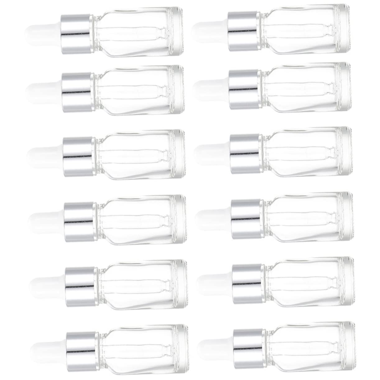 24 piezas botella de aceite esencial de vidrio cuentagotas de vidrio de aceite esencial botellas de vidrio transparente botella cuentagotas botellas de líquido cosmético frascos de muestra de perfume