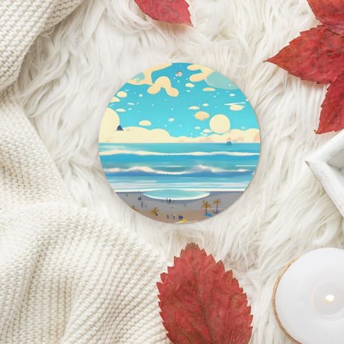 Hojas aromáticas decorativas para auto con diseño de playa miniatura 6