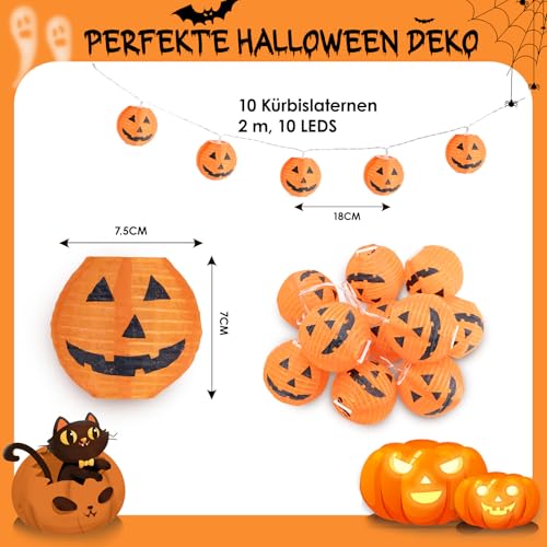 Smilfree Halloween Lichterkette, 4M 20 LED Kürbis Batteriebetrieben – Ansicht 2