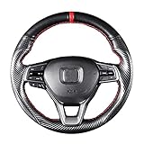 Matte Black Carbon Fiber & Nappa Perforated Leather Interior Accessories Steering Wheel Cover Hand-S