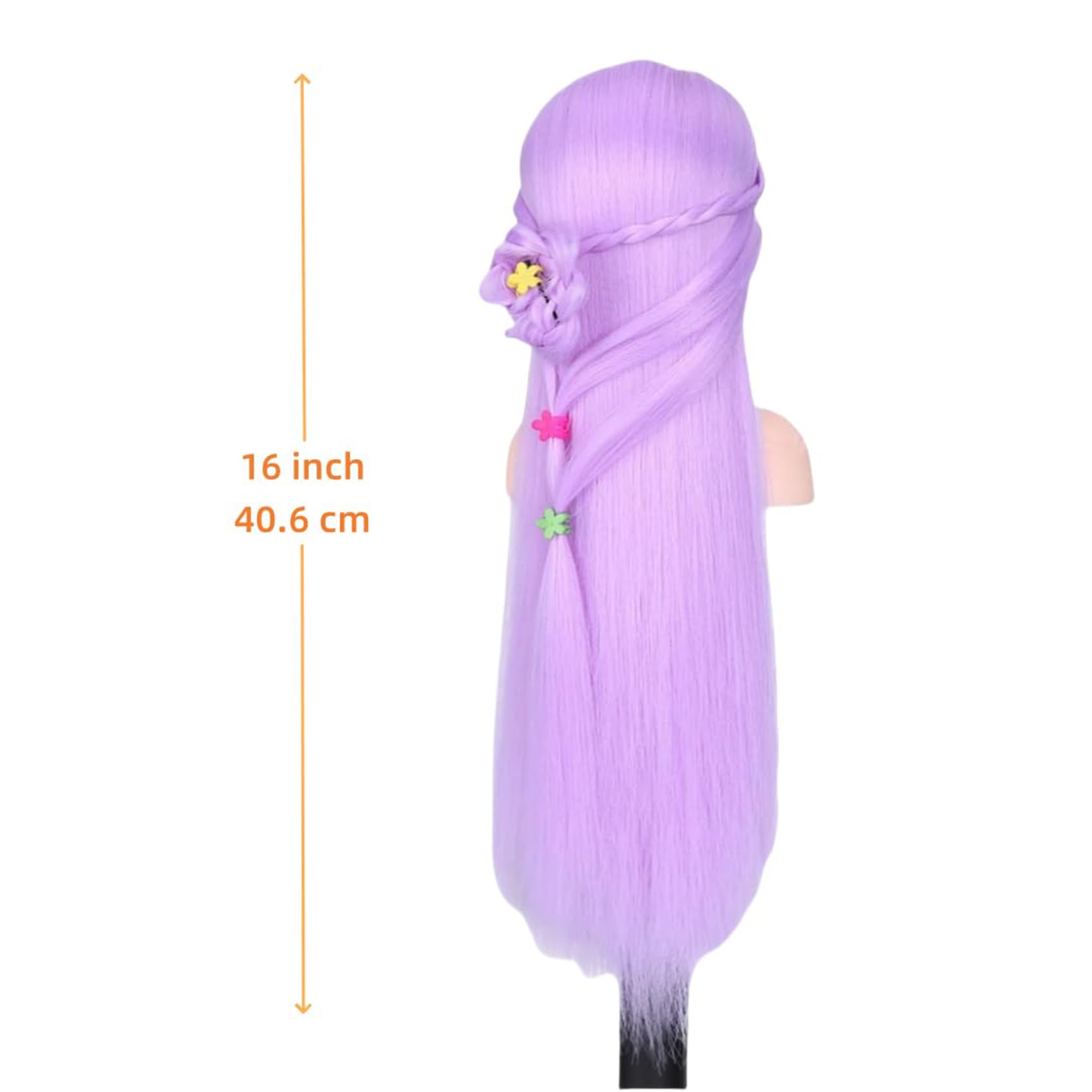 Mannequin Head with Hair 16" Cosmetology Mannequin Head to Practice Hairstyles Doll Head Training Head for Hairdresser - Image 3