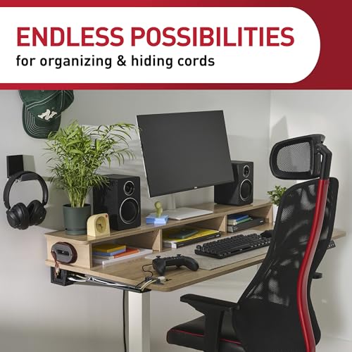 Image of Command 5-Cord Clip Organizer and Wrap Bundle, 2 Clips, 1 Wrap and 6 Medium Strips, Black, Great for Damage-Free Electronics Organization Under Desk or Wall Mount