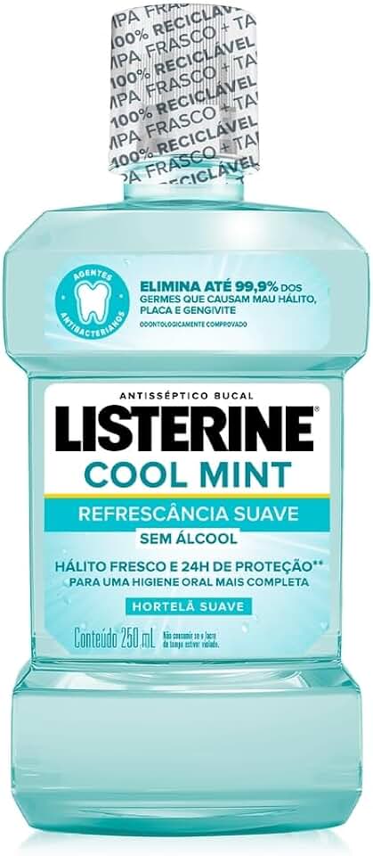 Listerine Cool Mint Enxaguante Bucal Sem Álcool, 250ml