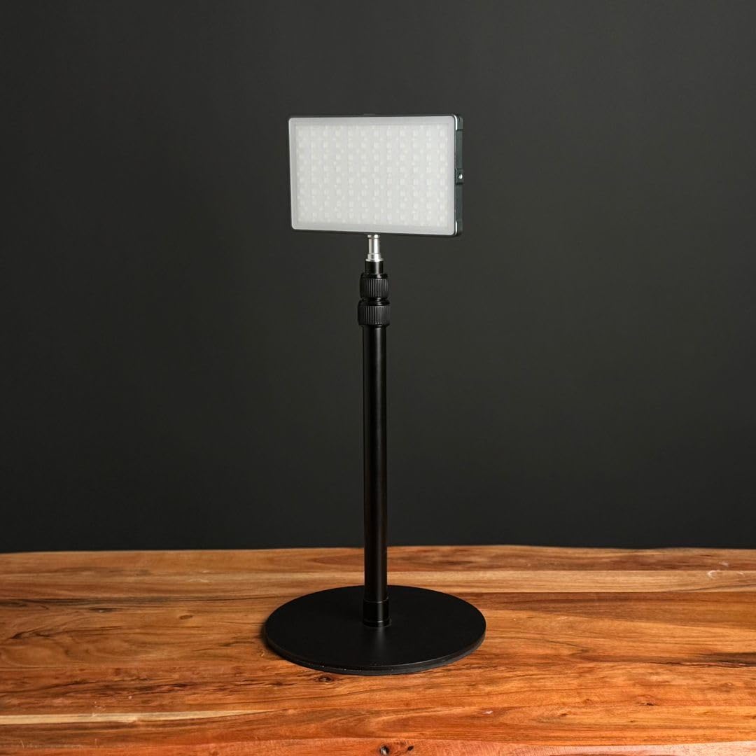 MOJOGEAR Schwerlast-Tischstativ mit extra schwerem Standfuß - 42-100 cm Höhenverstellbar, Tischstativ für Kamera, Mikrofon, Ringleuchte, Smartphone & Tablet, Metall mit 1/4 & 3/8 Zoll Anschluss