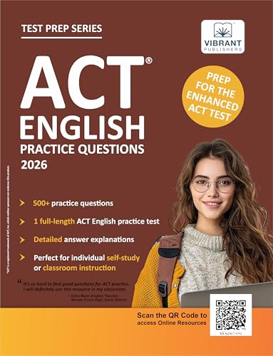 ACT English Practice Questions | Prep for the Enhanced ACT 2026 | 500+ Questions + Full-Length Test + Passage-Specific Practice + Detailed Answer Explanations