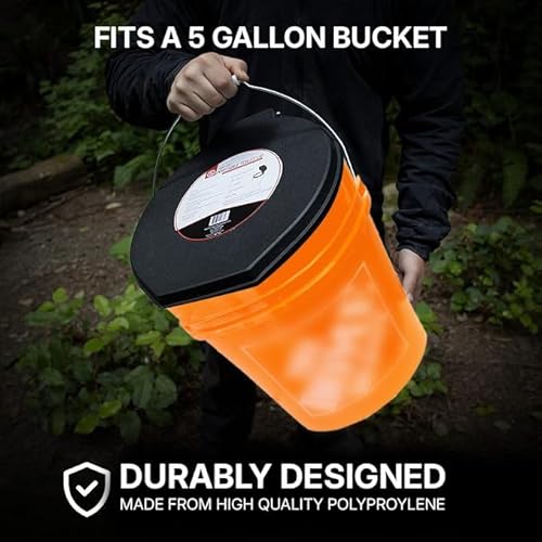 image for 72 HRS Premium Portable Camping Toilet Seat with Lid for 5 Gallon Buck
