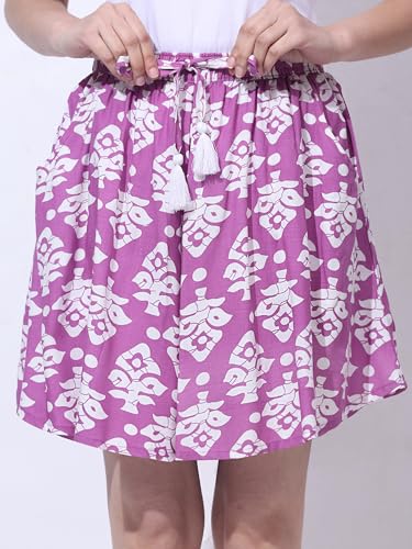 Image of B STORIES Women's Ultra-Soft Printed 100% Viscose Culotte Shorts | Soft Casual High Waist Lounge Shorts | Girls Ladies Stylish Quirky Casual Summer Beach Bottoms (S-XXL)