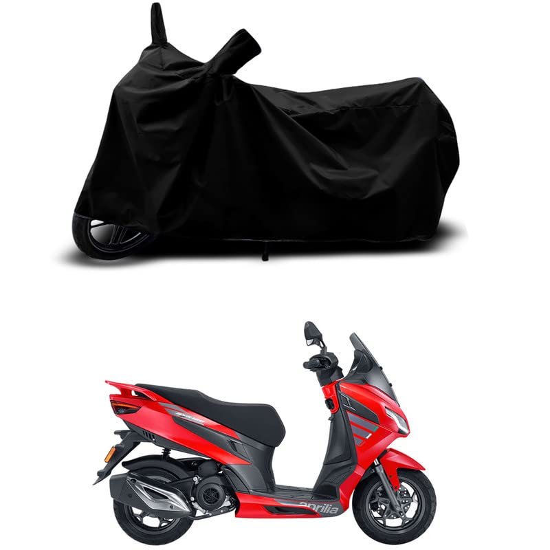 Image of 100% Scratchproof /UV-Rays /Heat Protection /Birds Dropping /Water Resistant /Dust proof /Waterproof /Full Bike Scooty Two Wheeler Body Cover Compatible For Aprilia SXR 160 STD All Varients[Black]