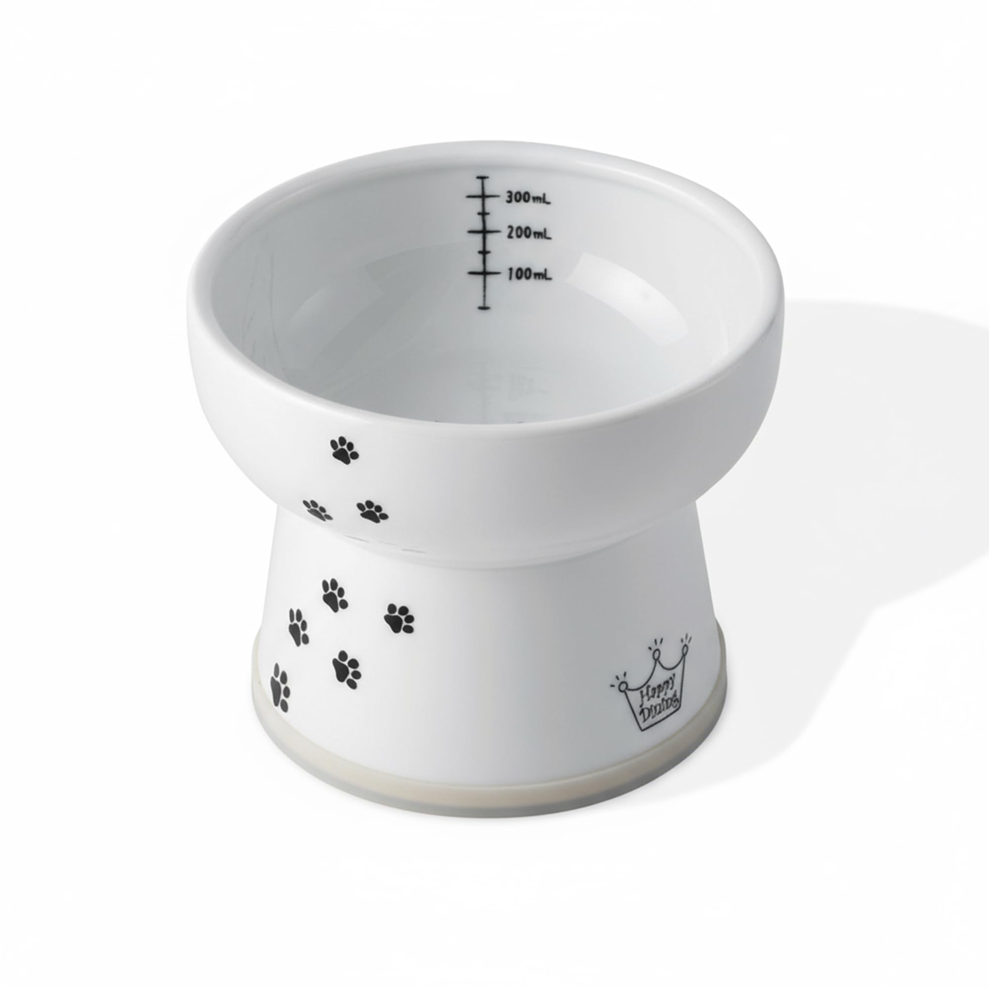 Necoichi Extra Tall Raised Cat Water Bowl, Cat, 0.543 kg,White