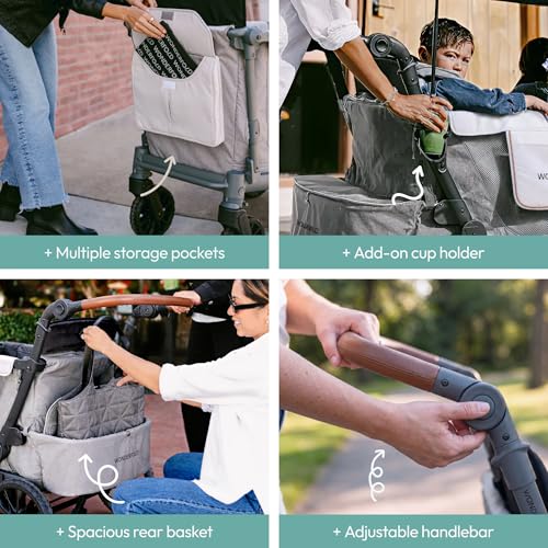 Image of WonderFold L4 Stroller Wagon, Aluminum Frame, 4 Seater, Gray