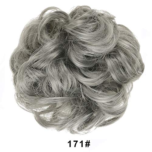BARSDAR Messy Hair Bun Extensions Hairpiece for Women Updo Scrunchie Hair Piece (171# Dimgray gray)